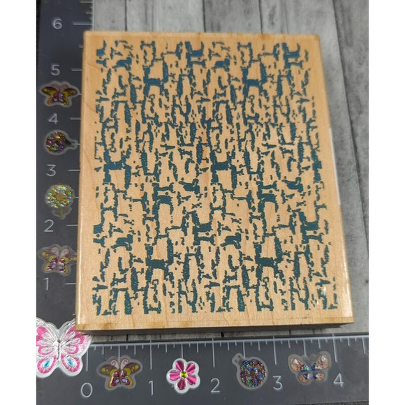 All‎ Night Media Texture Crackled Background 407K Rubber Stamp Wood #F11 - Picture 1 of 3
